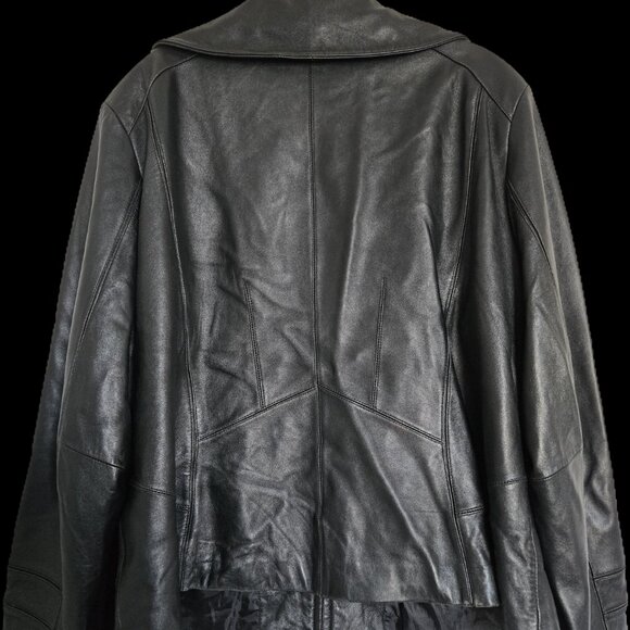 Tannery West Women's Fall/Winter Black 100% Leather Jacket Size 24W/26W - Picture 3 of 3